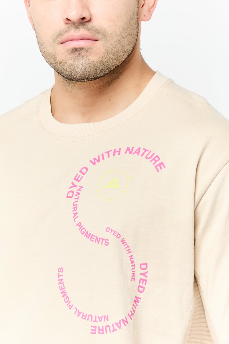Adidas Adidas x Stella Mccartney Men Sportswear Fit Short Sleeves Outdoor T-Shirt, Beige  - Image 3