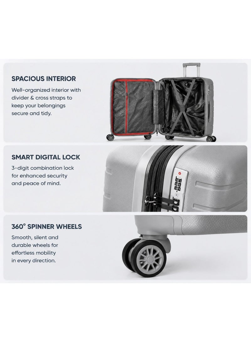5-piece travel bag set, unbreakable hard PP construction, lightweight and durable for travel, business trips and vacations - Image 2