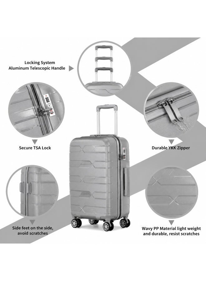 5-piece travel bag set, unbreakable hard PP construction, lightweight and durable for travel, business trips and vacations - Image 3