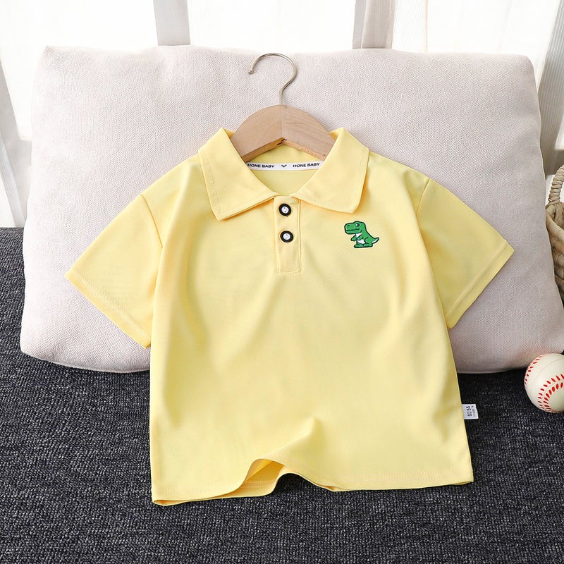 Korean Style Children's Polo Shirt – Unisex Cartoon Summer Top for Ages 3-8 - Image 3