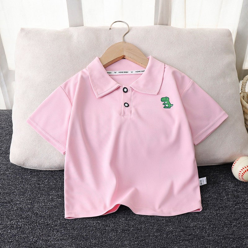Korean Style Children's Polo Shirt – Unisex Cartoon Summer Top for Ages 3-8 - Image 5