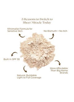 Sheer Miracle Spf 30 Premium Loose Mineral Foundation Vegan Makeup For Sensitive Skin Acne Rosacea Cruelty Free 8G {7 Shades Available} (Medium Light (Medium Light Skin With Neutral To Yellow Undertones))  - Image 3