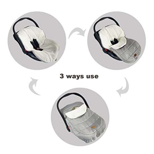 CozyMe Car Seat Cover for Infant Comes with Ultra Soft Fleece Carseat Bunting Bag for Winter Infant Footmuff for Winter - Image 3