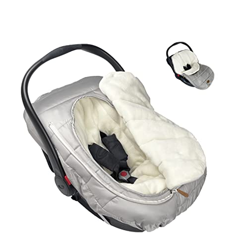 CozyMe Car Seat Cover for Infant Comes with Ultra Soft Fleece Carseat Bunting Bag for Winter Infant Footmuff for Winter - Image 1