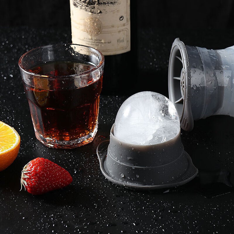 Baijie Ice Ball Mold, Ice Cube Mold, Whiskey Ice Ball Maker, Ice Cube Tray, Ice Making Tool, Set of 2 - Image 2
