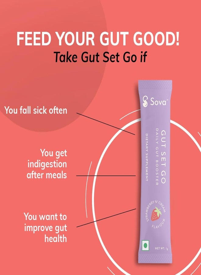 Sova Gut Set Go for Gut Detox | Improve Immunity, Digestion and Nutrient Absorption | Prebiotics, Probiotics & Digestive Enzymes for Men & Women | 15 Billion CFUs | 30 Vegan Sachets - 1 Month Pack - Image 3