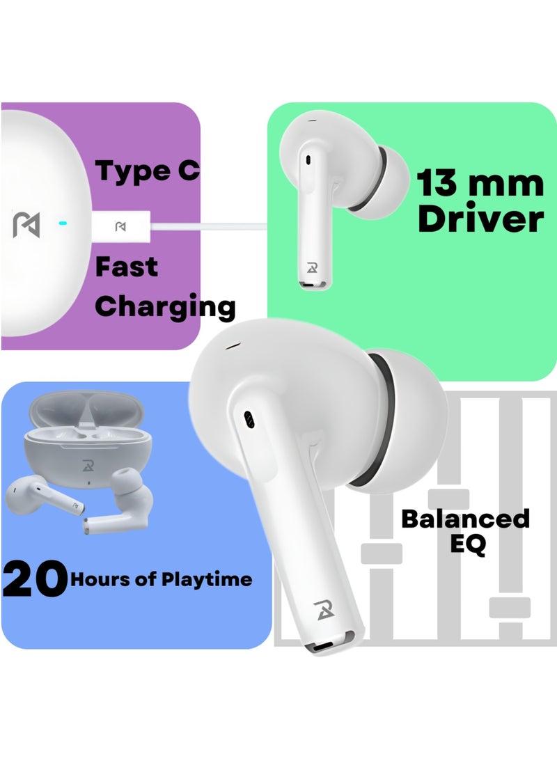 RADALIFESTYLE - Air 9 Pro wireless bluetooth TWS in ear earbuds with stereo & bass (white) - Image 1