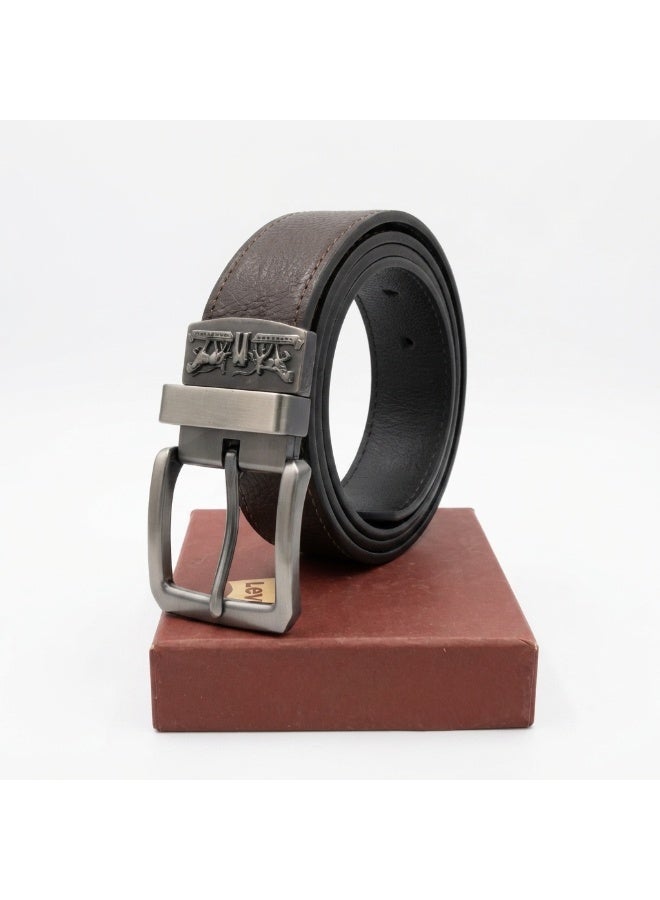 Levi's 2-in-1 Classic Men's Leather Belt – Reversible Brown & Black with Gift Box - Image 3