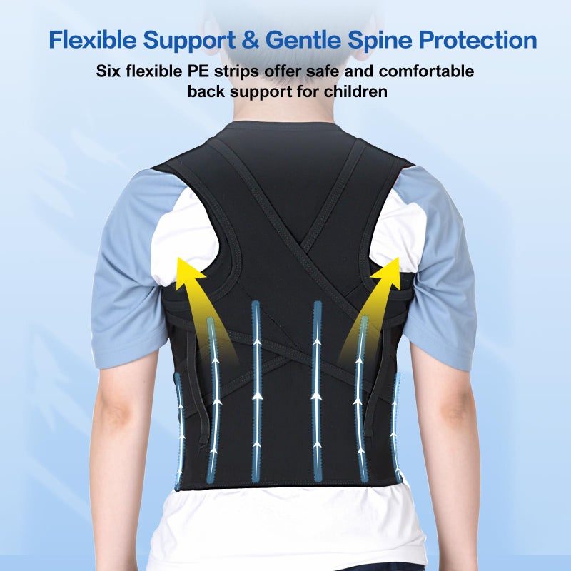 babaka Posture Corrector for Kids and Teens Adjustable Full Back Support Brace, Scoliosis, Dowagers Hump, Hunchback, Spine Corrector Boys and Girls (Large, Waist: 23''-27'') - Image 2