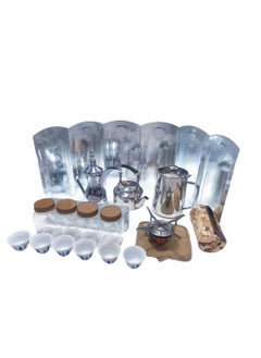 Albawadi Arabic Camping Tea Coffee Kits with Stove Teapot Cup Windboard Bag Sets  - Image 2