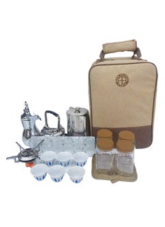 Albawadi Arabic Camping Tea Coffee Kits with Stove Teapot Cup Windboard Bag Sets  - Image 1