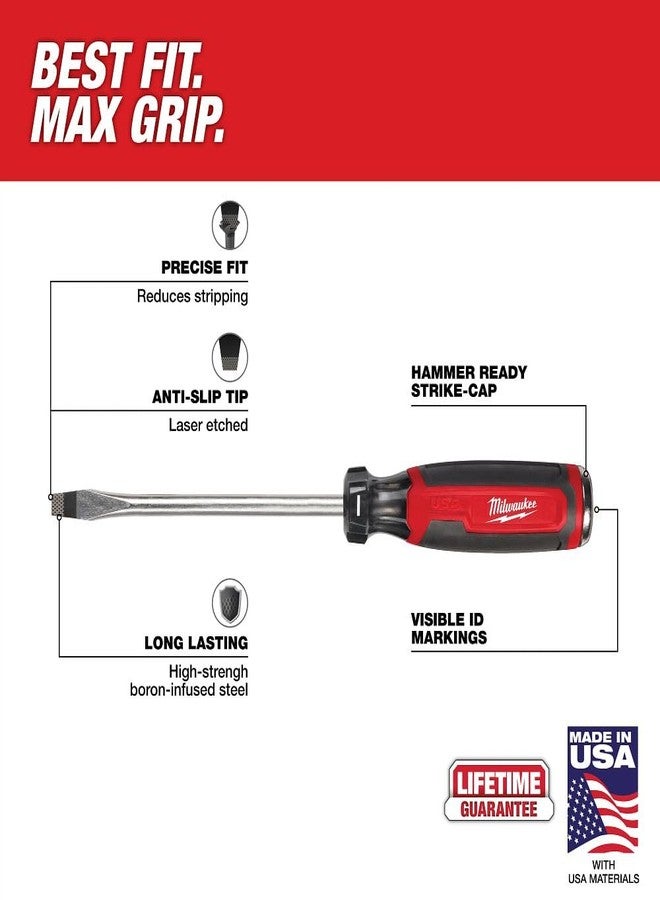 ميلواكي مفك براغي ميلووكي مسطح الرأس، مقاس 5/16 بوصة، مزود بمقبض مبطن، مقاس 6 بوصات - Image 5