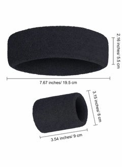 KASTWAVE Sweatbands Set Includes Sports Headband and Wrist Sweatbands Cotton Striped Sweat Band for Athletic Men and Women, 2 x Sweatband headband, 4 x Sports wristbands  - Image 5