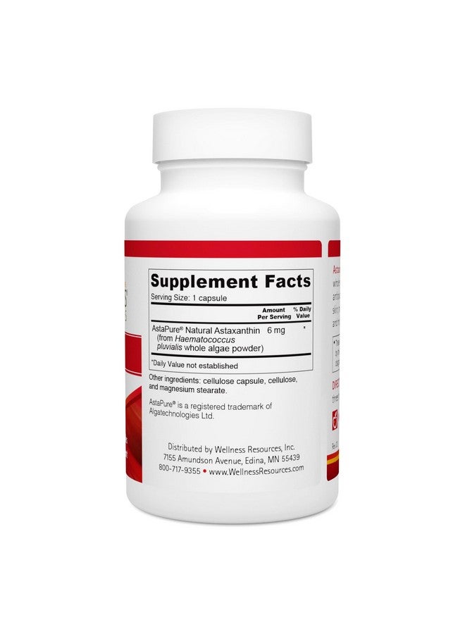 Wellness Resources Astaxanthin 6 mg | Wholefood Microalgae Haematococcus Pluvialis | High Potency Whole Algae Astapure | Astaxanthin Nutritional Supplement | 90 Capsules - Image 3