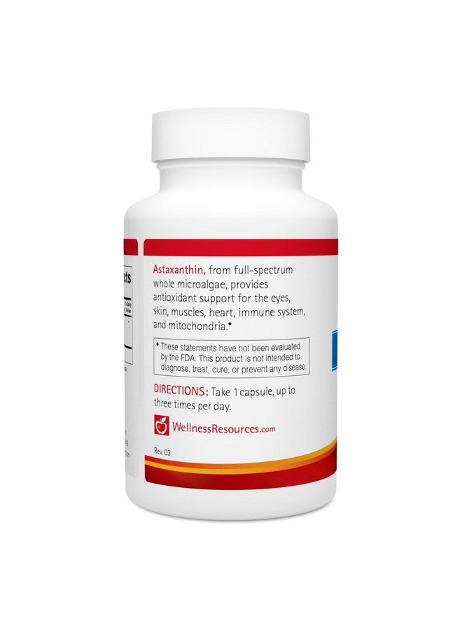 Wellness Resources Astaxanthin 6 mg | Wholefood Microalgae Haematococcus Pluvialis | High Potency Whole Algae Astapure | Astaxanthin Nutritional Supplement | 90 Capsules - Image 2