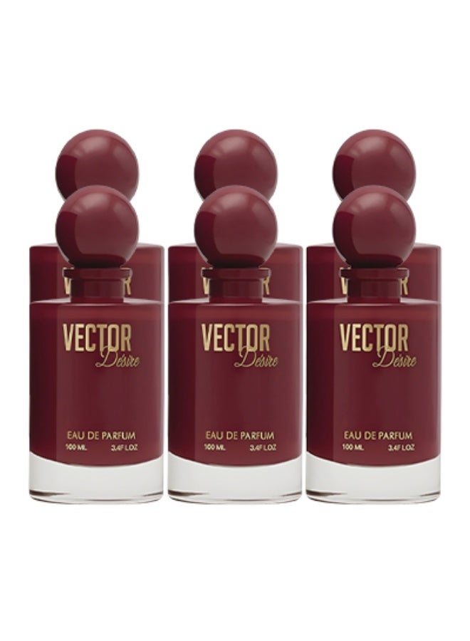 Vector 6 Pieces Vector Desire Perfume Red 100ml EDP - Image 1