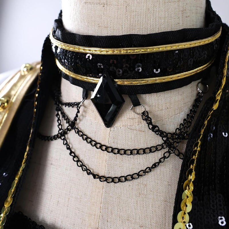 زي تنكري للاطفال رومي زوي ميرا ديمون هانترز، سلسلة سوداء وذهبية، مستوحى من كيه بوب - Image 4