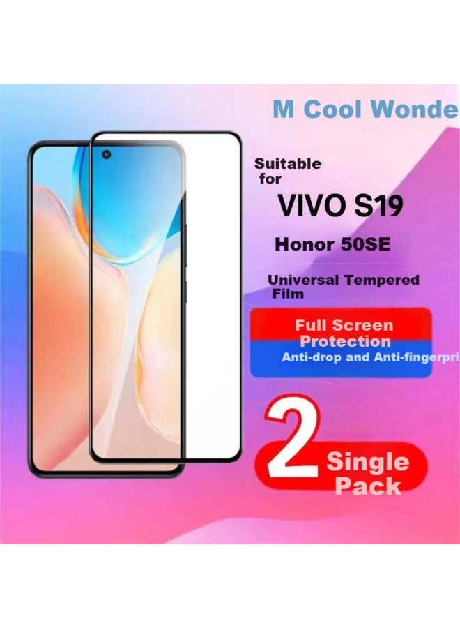 Maikuqi Tempered Glass Screen Protector For Vivo S19/honor 50se, Anti-drop Protective Film, Full Screen Coverage, Ultra Thin, High Definition, Anti-fingerprint, 2-pack - Image 1
