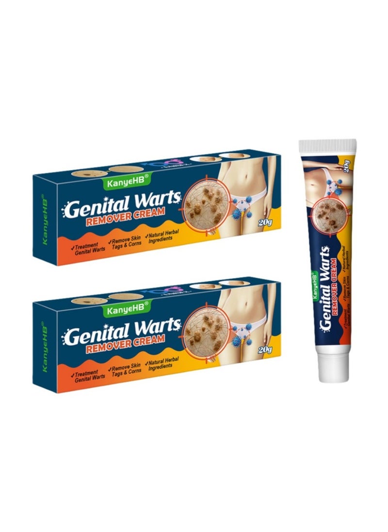 KanyeHB - 2-PACK Wart Removal Cream,  Wart Remover for Genital Warts, Plantar Warts, Common Warts, Corns, Wart Cream 20g*2 - Image 1
