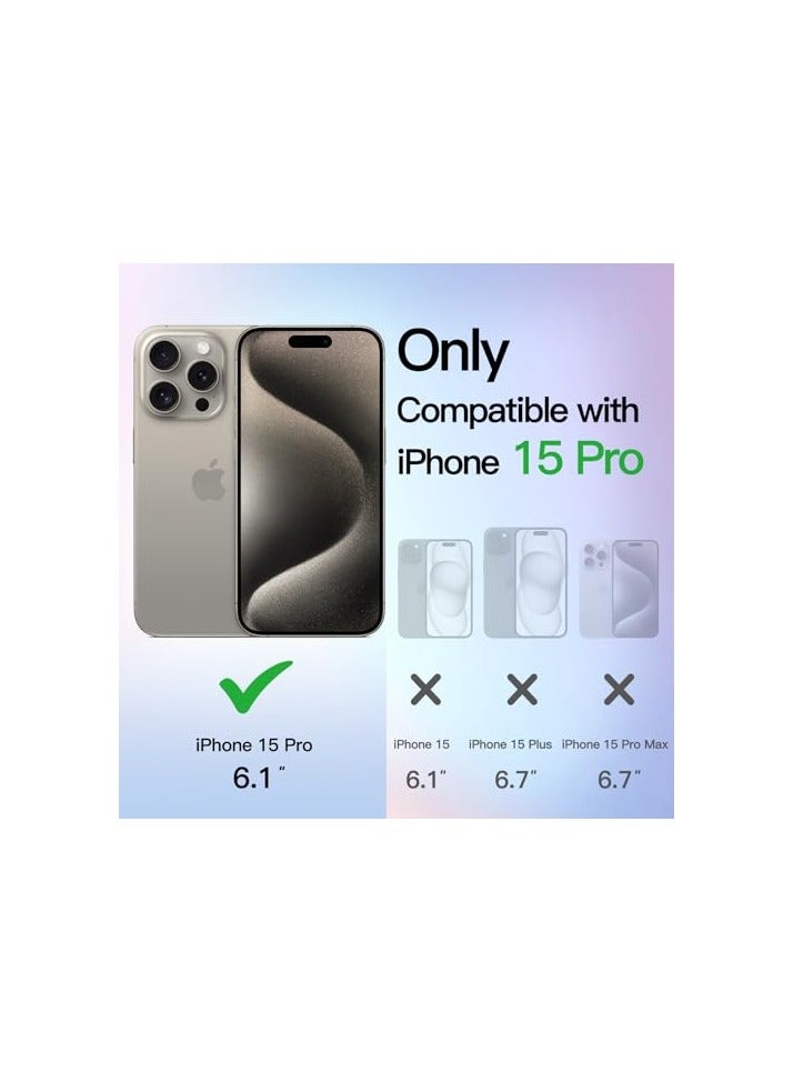 جي تيك حافظة JETech اللامعة لهاتف iPhone 15 Pro مقاس 6.1 بوصة، غطاء ممتص للصدمات مضاد للصدمات، لطيف لامع للنساء والفتيات (شفاف) - Image 2