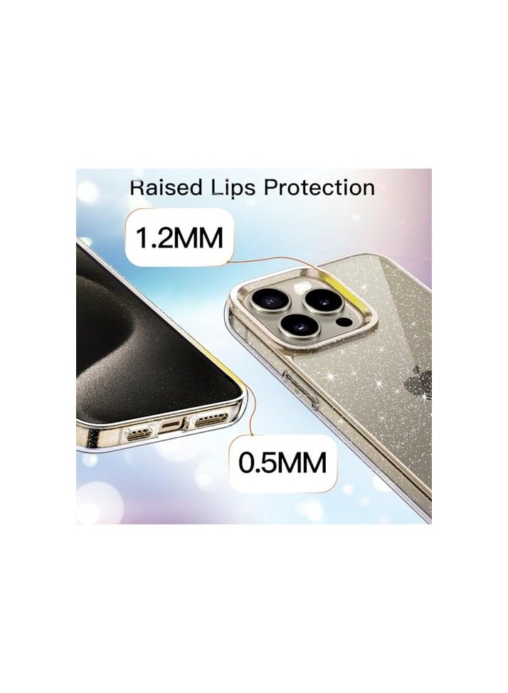 جي تيك حافظة JETech اللامعة لهاتف iPhone 15 Pro مقاس 6.1 بوصة، غطاء ممتص للصدمات مضاد للصدمات، لطيف لامع للنساء والفتيات (شفاف) - Image 4