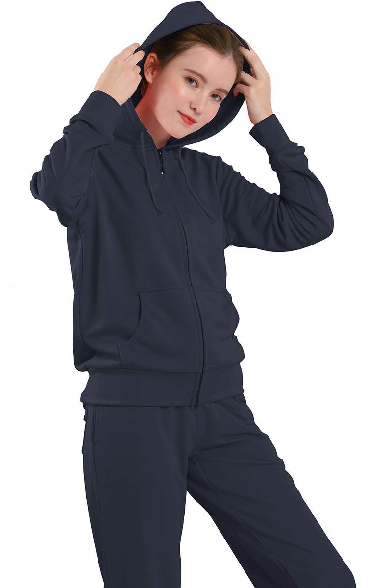 Facitisu Womens Sweatsuits Sets 2 Piece Jogger Outfit Tracksuits Hoodie & Pants Activewear Zip-up Loungewear (Charcoal, M) - Image 5