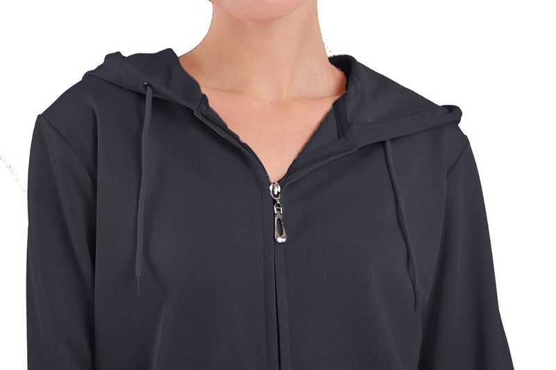 Facitisu Womens Sweatsuits Sets 2 Piece Jogger Outfit Tracksuits Hoodie & Pants Activewear Zip-up Loungewear (Charcoal, M) - Image 4