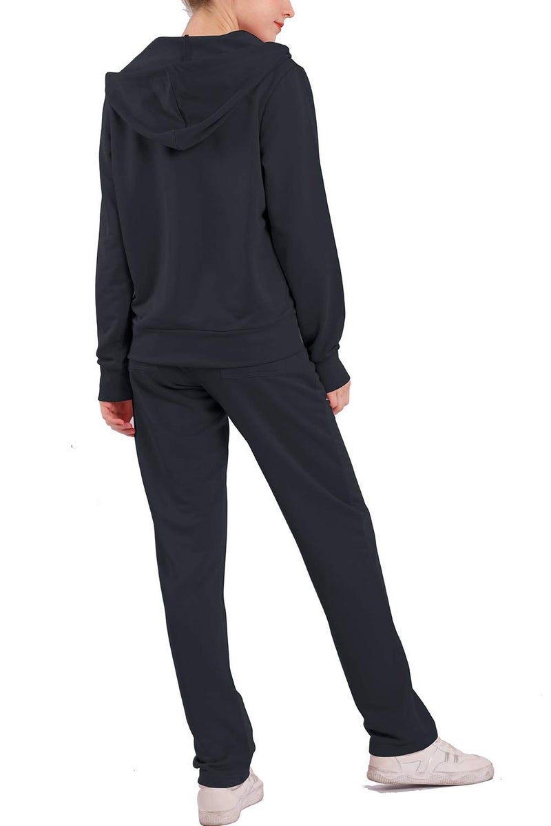 Facitisu Womens Sweatsuits Sets 2 Piece Jogger Outfit Tracksuits Hoodie & Pants Activewear Zip-up Loungewear (Charcoal, M) - Image 3