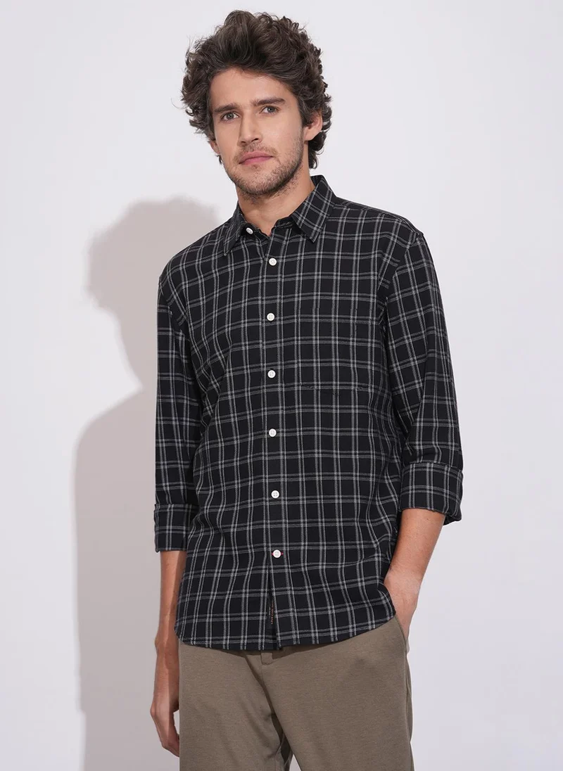 بيينغ هيومان Men Slim Fit Gingham Checks Checked Casual Shirt