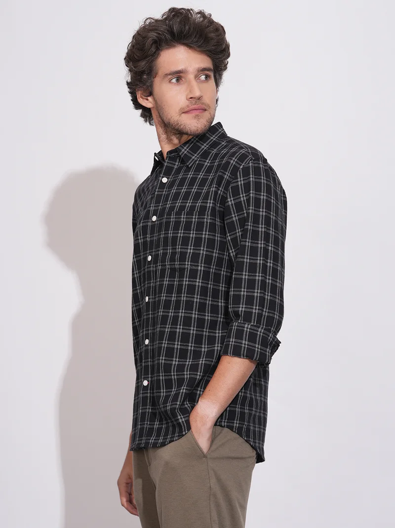 Being Human Men Slim Fit Gingham Checks Checked Casual Shirt