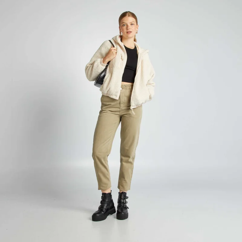 Kiabi Sherpa Hooded Jacket Beige