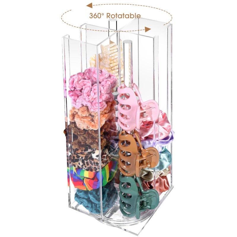 OAOLEER Acrylic Scrunchie Holder Claw Clip Organizer Hair Ties Display Stand 4 Tier Hair Accessories Organizer Storage for Bracelets Bangle Watches TypeB - Image 2