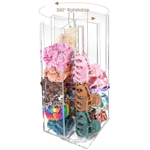 OAOLEER Acrylic Scrunchie Holder Claw Clip Organizer Hair Ties Display Stand 4 Tier Hair Accessories Organizer Storage for Bracelets Bangle Watches TypeB - Image 1