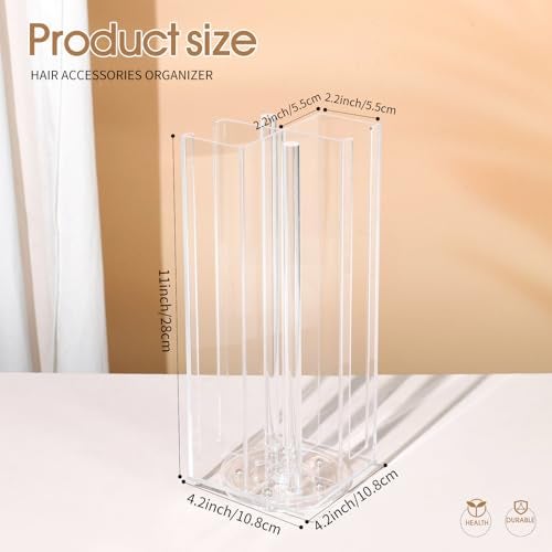OAOLEER Acrylic Scrunchie Holder Claw Clip Organizer Hair Ties Display Stand 4 Tier Hair Accessories Organizer Storage for Bracelets Bangle Watches TypeB - Image 3