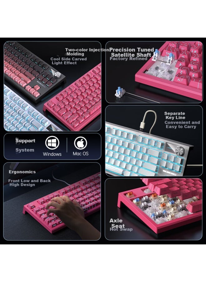 Langtu Lt84 Wired Blackberry Side Engraved Custom Mechanical Keyboard Gaming Office Keyboard Gasket Structure Full Key Hot Swap Xiangyun Switch - Image 4