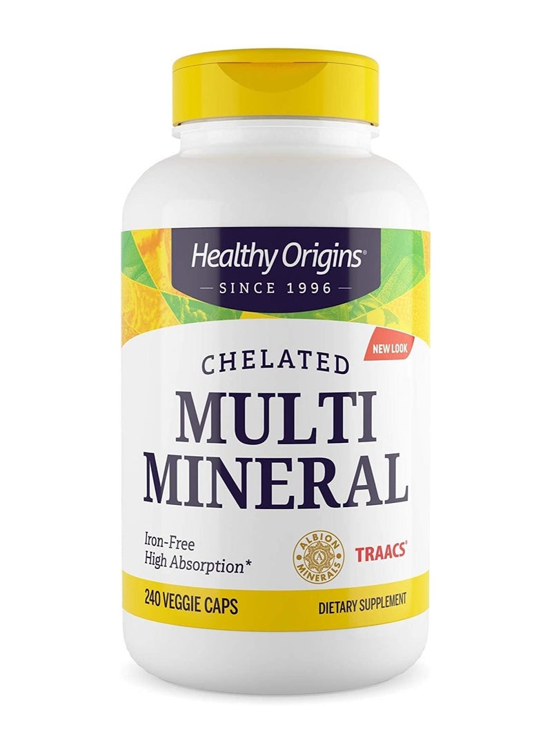 Healthy Origins Chelated Multi Mineral - iron free, High absorption Dietary Supplement (Traacs) - 240 Veggie Capsules - Image 1