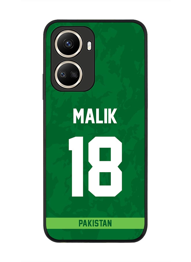 Stylizedd - Rugged Black Edge Case for Huawei nova 10 SE, Slim fit Soft Case Flexible Rubber Edges Thin Cover - Player Name - Shoaib Malik, Jersey Number- 18 - Image 1