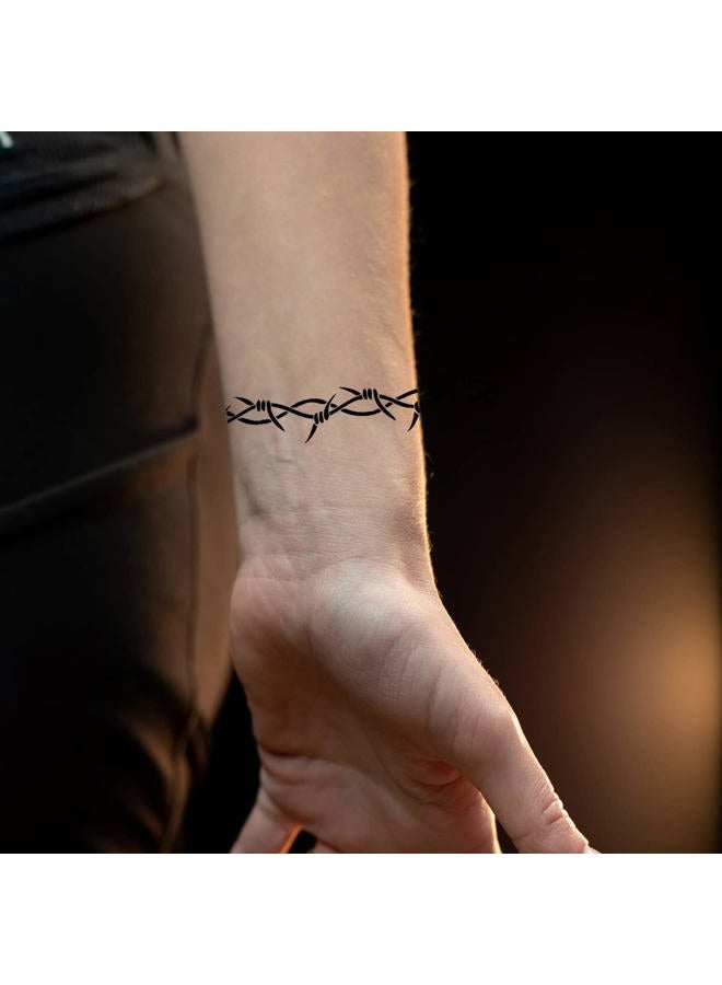 PADOUN Barbed Wire Tattoos, 6-Sheet Large Barbed Wire Totem Temporary Tattoos, Armbands Fake Tattoos for Men Women Realistic Waterproof - Image 5