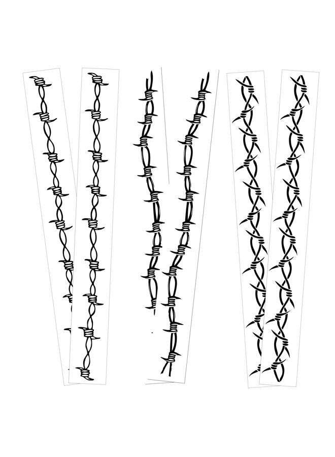PADOUN Barbed Wire Tattoos, 6-Sheet Large Barbed Wire Totem Temporary Tattoos, Armbands Fake Tattoos for Men Women Realistic Waterproof - Image 1