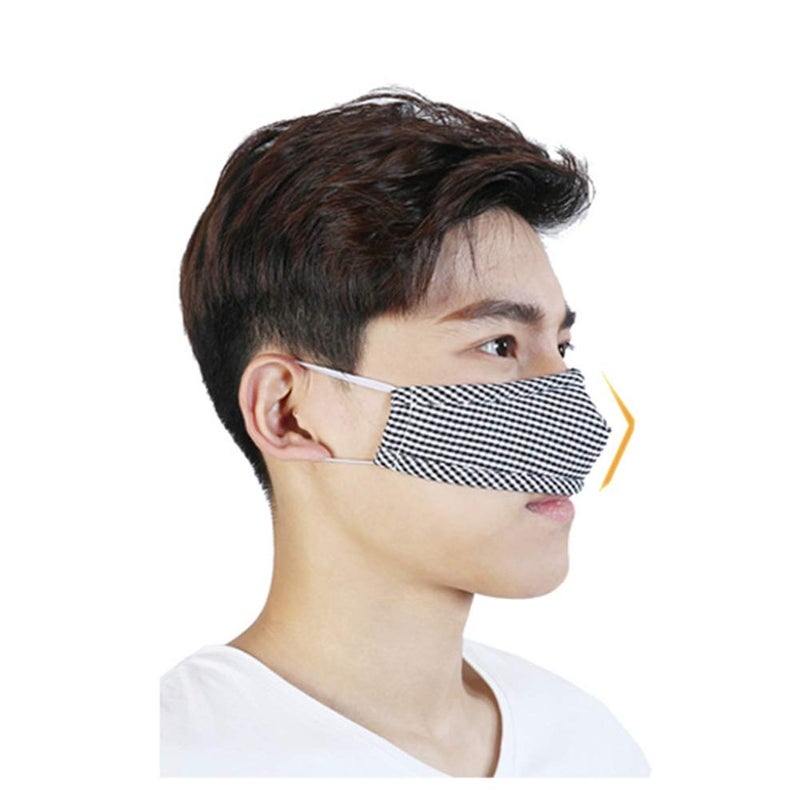 WEONEDREAM Nose Warmer Cotton Plaid Nose Cover Winter Nose Warmers for Men Women Dust Mask Anti Pollen Air Conditioning Cold Nose Dry Sleep Wool Nose Mask (Black) - Image 4