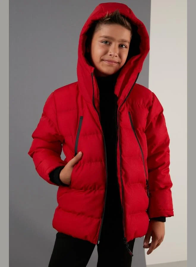 Lela Lela Boys' Padded Jacket with Plush Lining, Zippered Pockets, Hood, 5760040