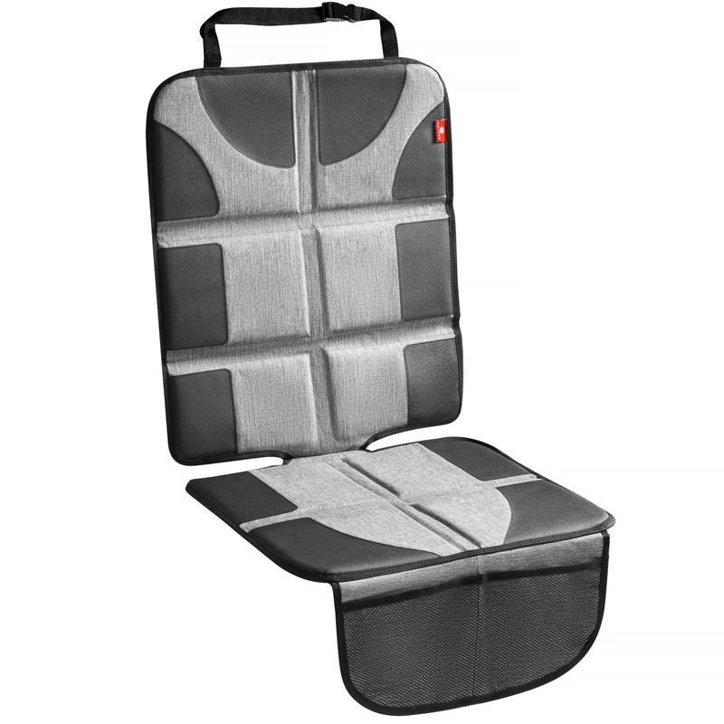 Helteko Car Seat Protector, Large Seat Cover for Child Carseat, Waterproof & Stain Resistant, Baby Mats Under Car Seats for Leather Seats, 2 Mesh Storage Pockets, 1Pack, Gray - Image 1
