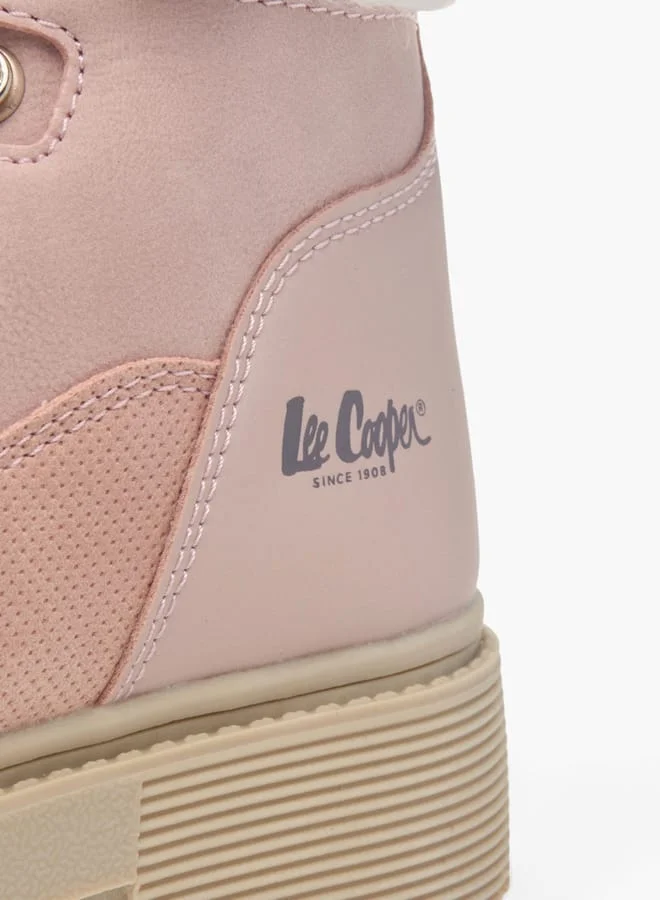 Lee Cooper Girls Panelled Ankle Boots With Zip Closure