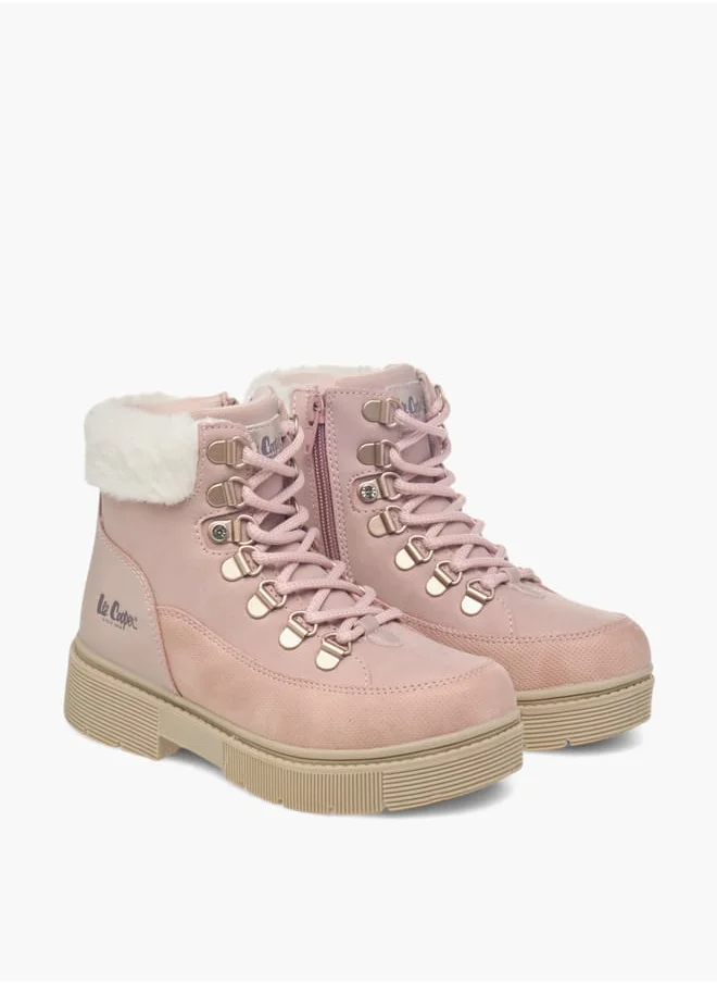 لي كوبر Girls Panelled Ankle Boots With Zip Closure