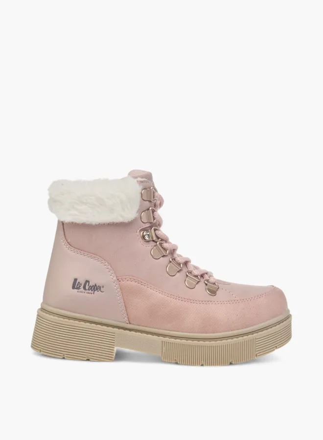 Lee Cooper Girls Panelled Ankle Boots With Zip Closure
