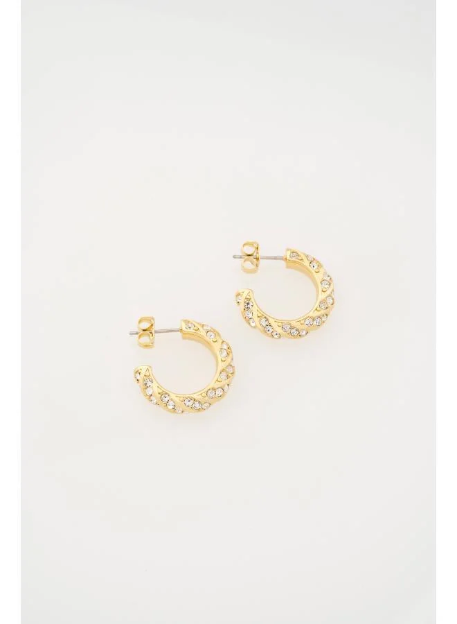 تيد بيكر Toni Crystal Twist Hoop Earrings