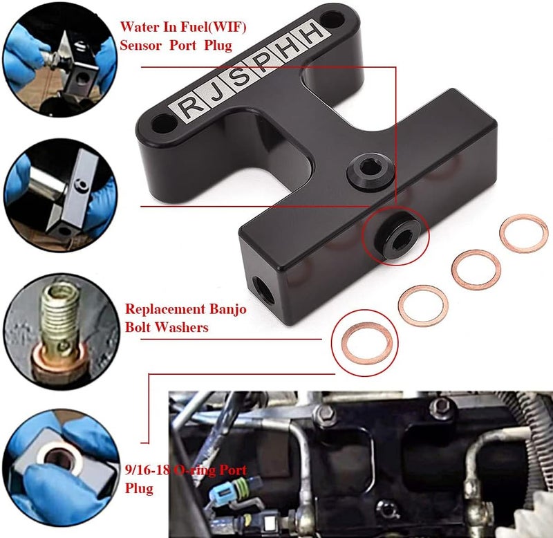 RJSPHH Fuel Filter Delete Bypass Kit for 2003-2009 Dodge Ram 5.9 & 6.7 Cummins Diesel - Image 4