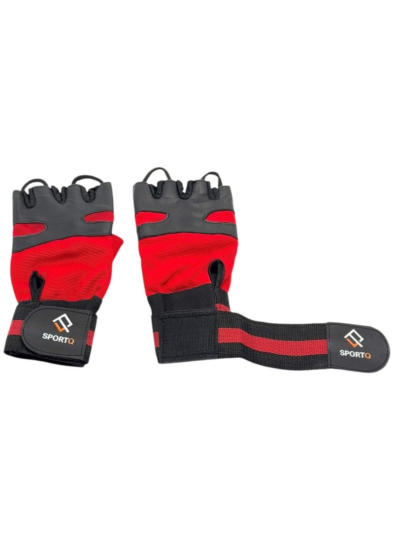 SportQ SPORTQ®️ Gym Gloves with Wrist Wrap Support for Men and Women, Weightlifting Gloves with Excellent Grip, Full Palm Protection for Powerlifting, Training, Fitness, Suspension, Pull-Ups  - Image 5