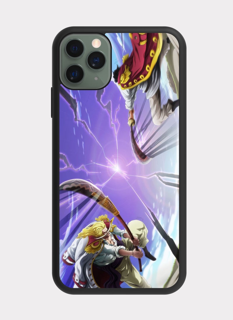 بكسلات كفر ايفون 11 برو ماكس ون بيس اللحيه البيضاء وغول دي روجر متعدد الالوان - Image 1