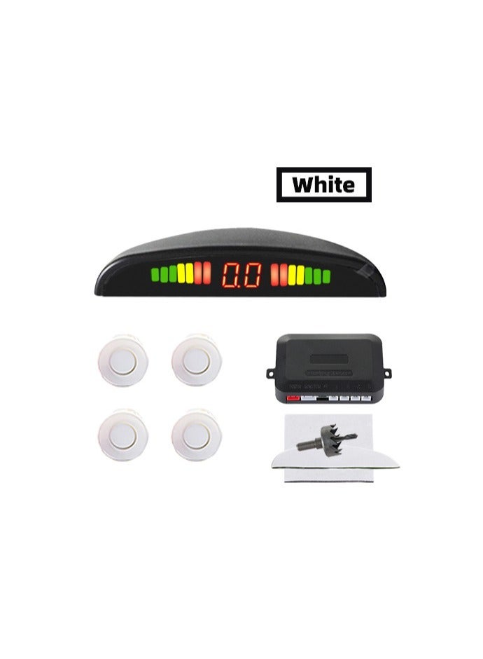 Loquat Car LED Parking Sensor Kit 4 Sensors 22mm Reverse Radar Sound Alert Indicator System - Image 1